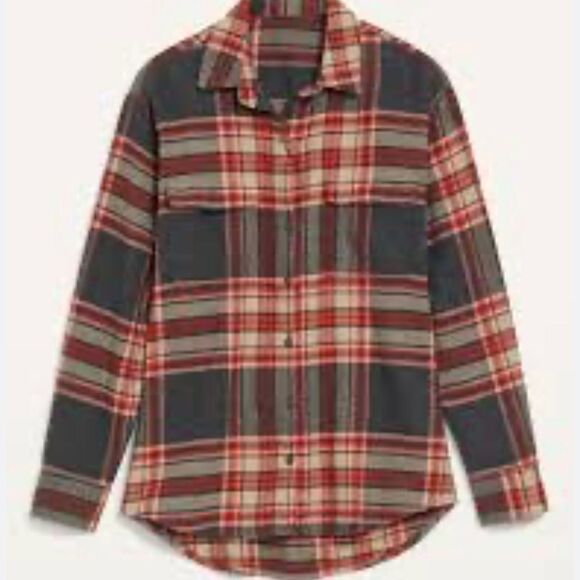 Old Navy Plaid Button Down Shirts - Red, Blue, White - Picture 3 of 14